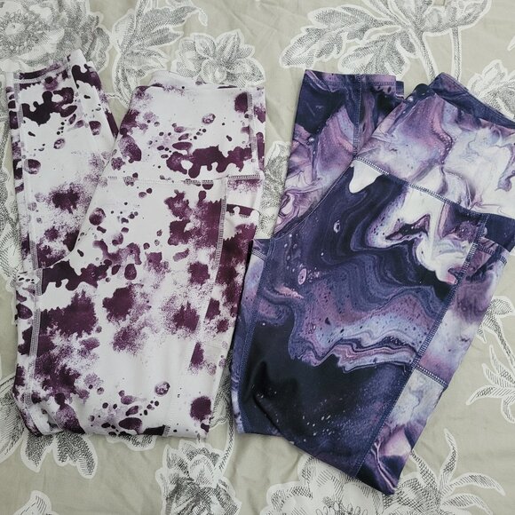 Two Pairs of Legends Workout Polyester-Spandex Leggings Size Medium EUC - Picture 9 of 10